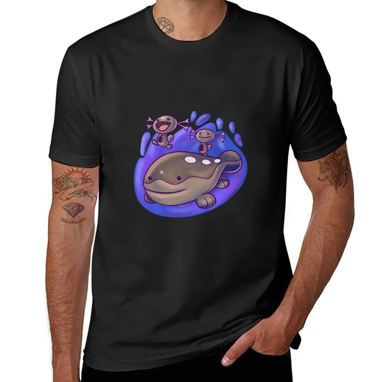 T-shirt graphique Wooper et Everdsire pour hommes, chemises noires unies, nouveau