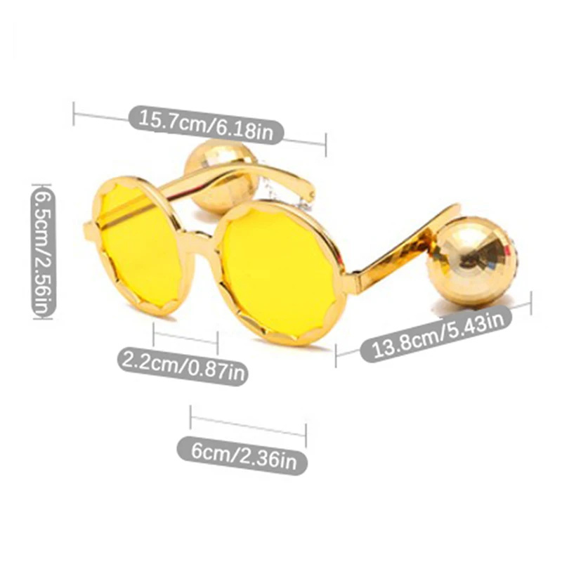 Vintage-Inspired Disco Pendant Mirror Ball Glasses for Retro Theme Parties and Events