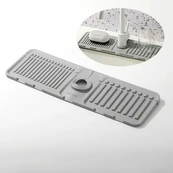 Tappetino per rubinetto per lavello da cucina Tappetino drenante in silicone Vassoio per lavello in pietra ad asciugatura rapida Accessori da cucina per scolapiatti da appoggio 1