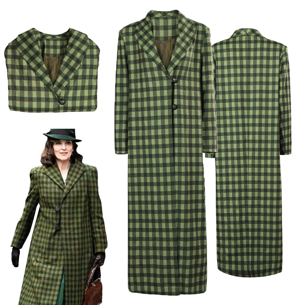 

Movie Haunting in Cos Venice Ariadne Oliver Cosplay Costume Outfits Woolen Coat For Adult Women Roleplay Halloween Carnival Suit