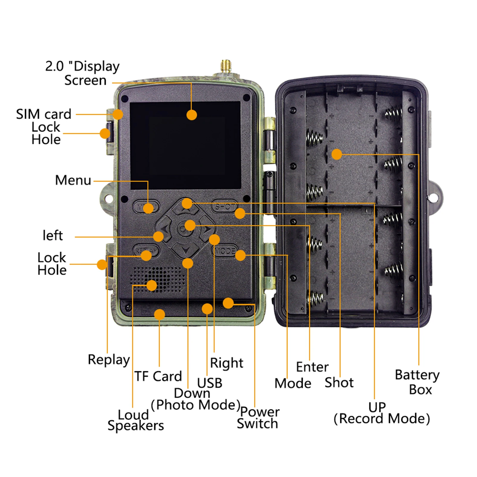 4G Trail Camera 4K Hunting Camera with SIM Card 60MP Photos Fast Trigger Wildlife Infrared Night Vision hunting trail camera trail camera