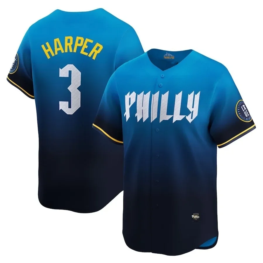 thumbnail image 1 of 2024 Nueva camiseta de los Philadelphia Phillies 3harper Bordado Degradado Uniforme de béisbol Chaleco de verano para correr para hombres y mujeres, 1 of 5