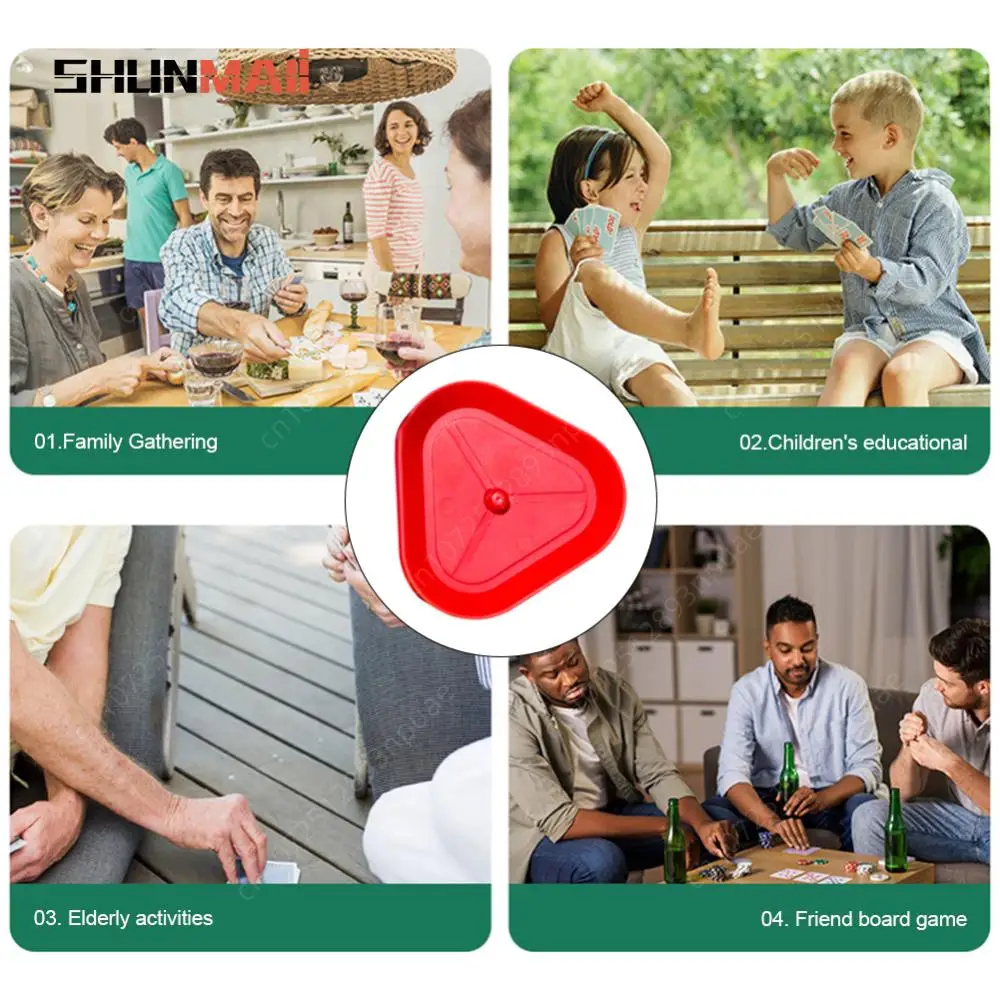 Card Game Holder Playing Card Clamper Triangle Board Game Poker Seat Hands-Free Little Hands Cards Tray Four-piece Set Plastic