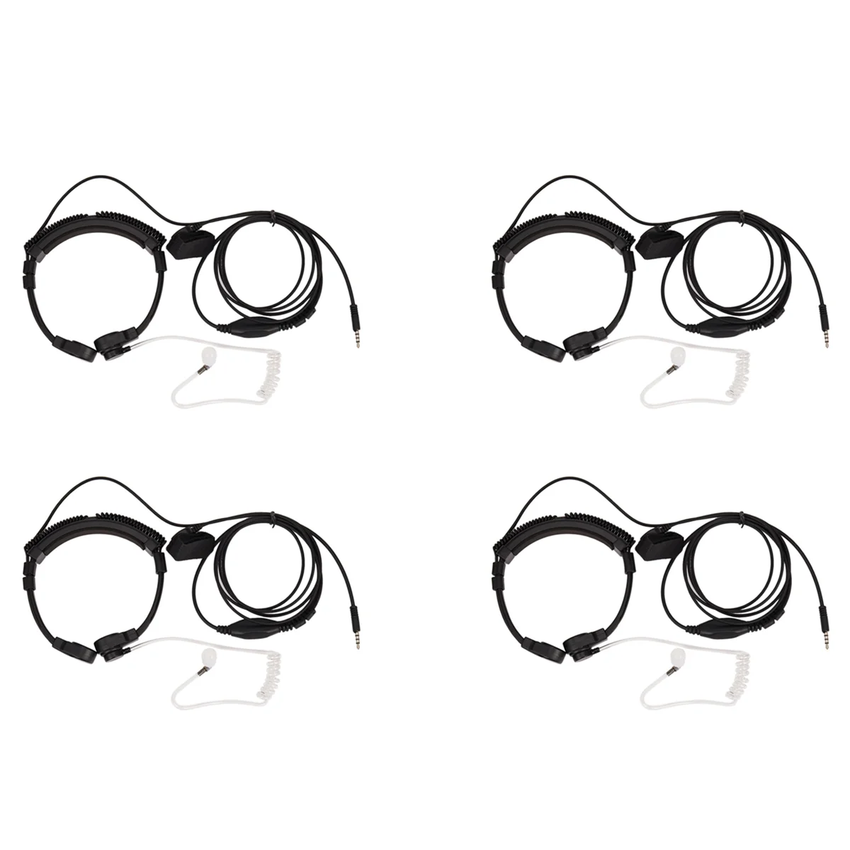 

4 шт. 3,5 мм регулируемый микрофон для горла наушники микрофон Скрытая Акустическая трубка наушники гарнитура с пальцами PTT