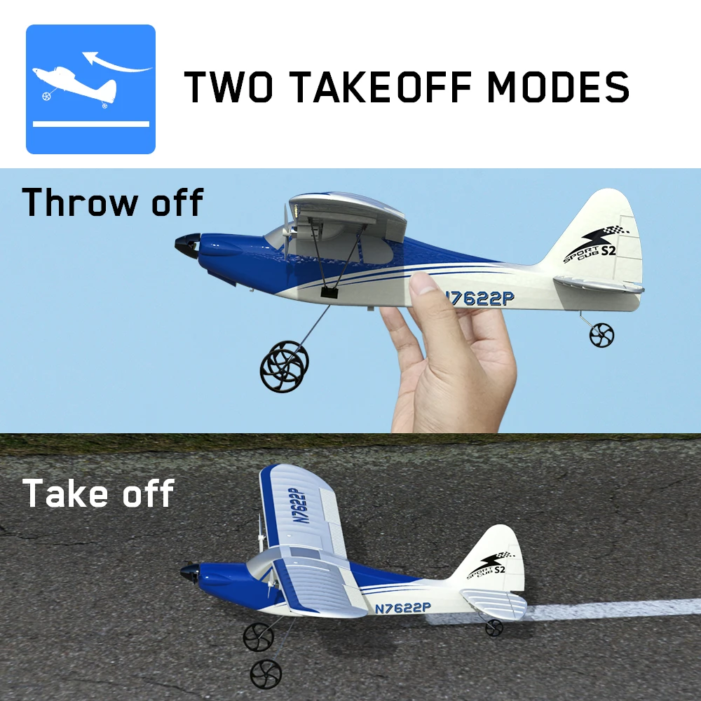Sport Cub 500 RC Plane One-Key Aerobatic Remote Control Airplane with Xpilot Stabilization System 2.4G 2CH Glider Aircraft 762-2 3