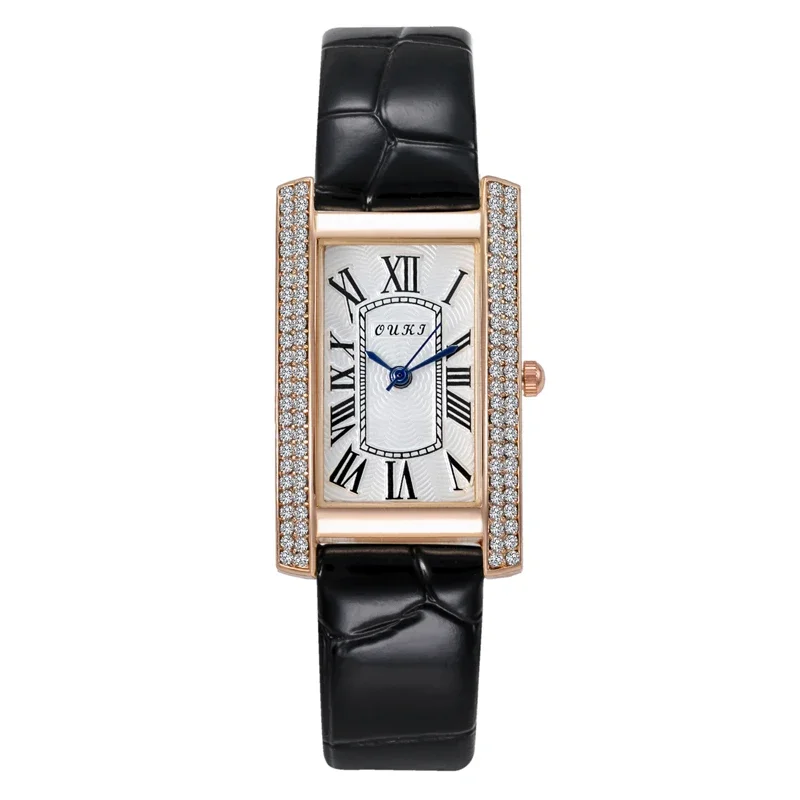 

2024 Luxury Design Vintage Classic Diamond Women Watch Starry Square Simple and Stylish Roman Numeral Casual Quartz Wristwatch