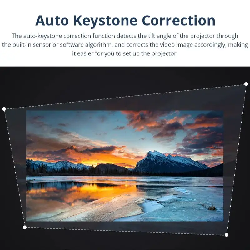 LYNCAST 4K Projector L007AQ Native 1080P 600 Ansi Smart WiFI Android 11.0 Auto Focus Correction Home Theater