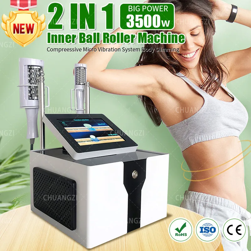3500W 2 in 1 Inner Ball Roler Machine Comprehensive Micro Vibration System Body Slimming Contouring Skin Tightening electric facial micro current beauty meter led display face lifting roller massager skin compact facial lifting vibration