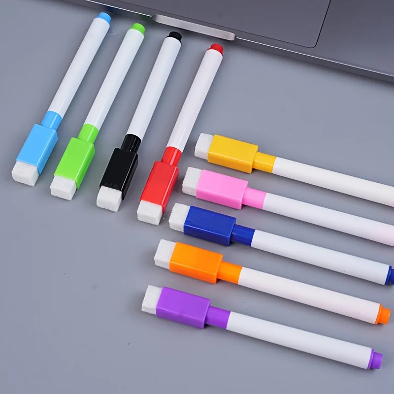 Vibrant 8-Color Dry Erase Markers with Magnetic Eraser – Ideal for Office, Home, and Creative Gift Giving