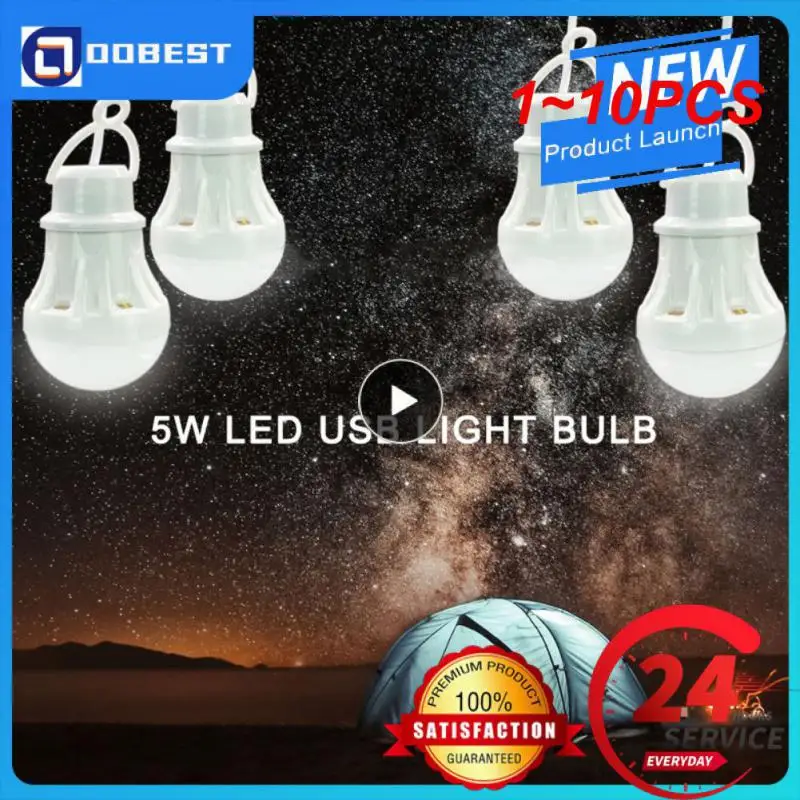 

1~10PCS Portable Lantern Camping Lights Usb Power Lamp Outdoor Multi Tool 5V LED Tent Camping Gear Hiking USB Lamp Led Bulb