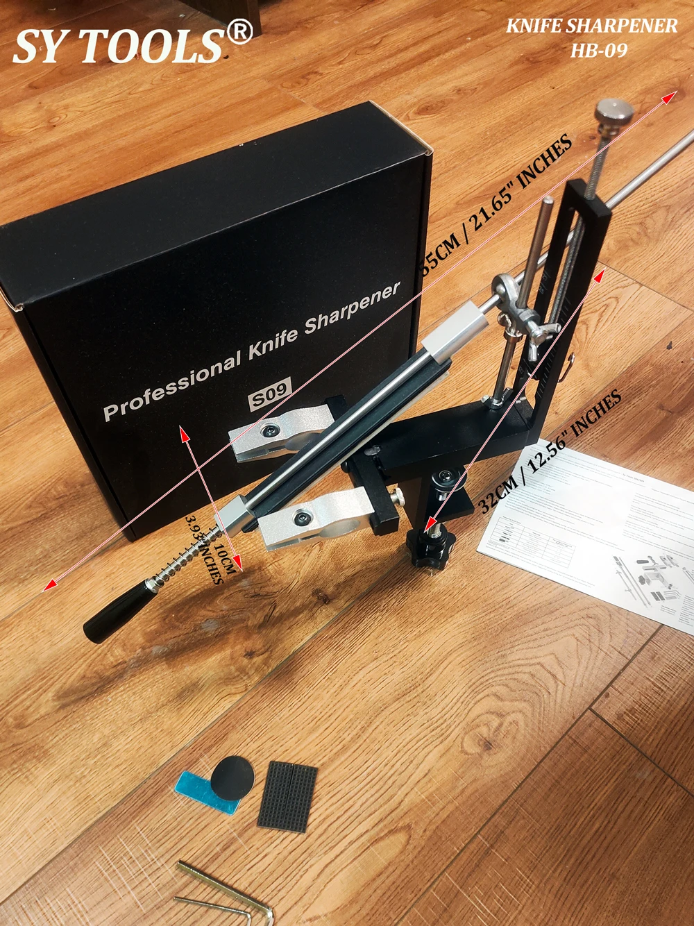 Afilador de cuchillos de precisión de ángulo ajustable HB-09, sistema de afilado de bordes con piedras para afilar cuchillos