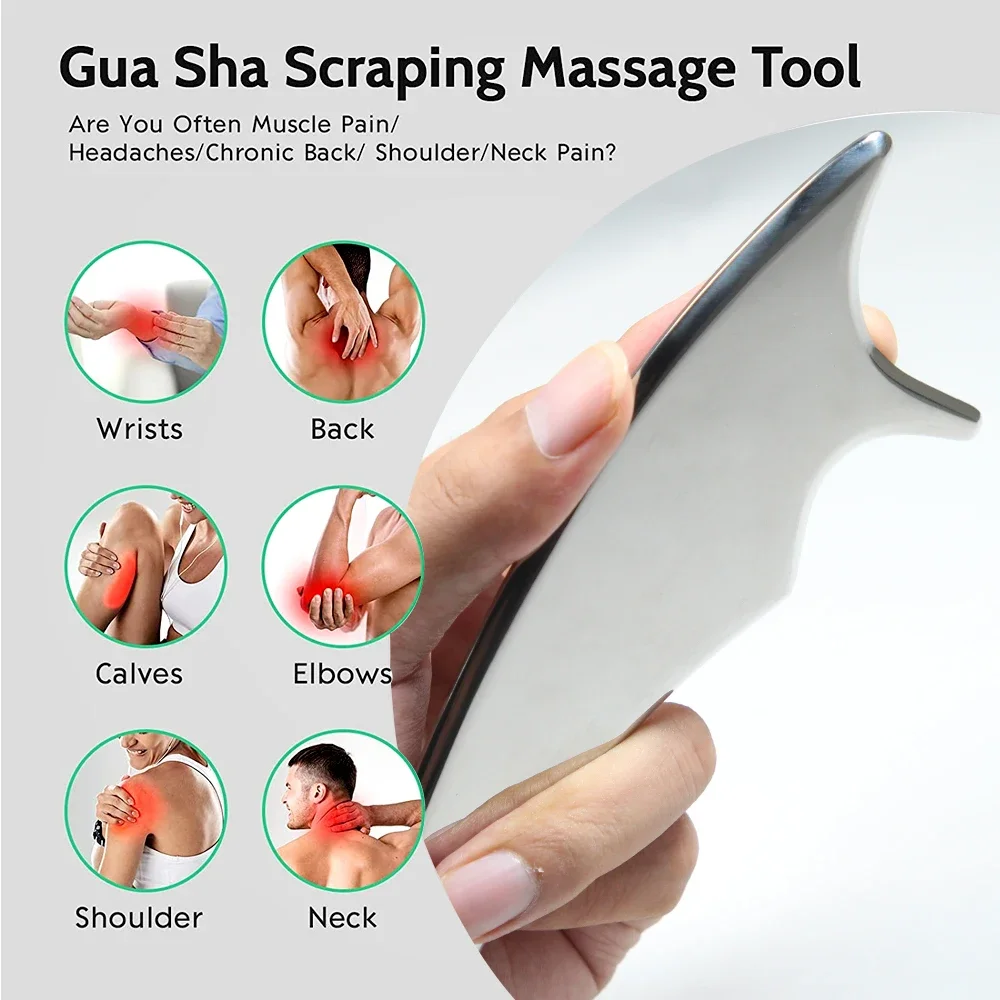 304 Stainless Steel Gua Sha Board Massager Tool Guasha Scraper Physical Therapy Loose Muscle Meridian Massage SPA Body Health