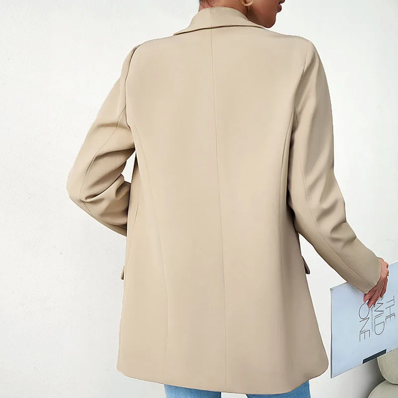 Spring Autumn Loose Black Blazer For Women 2024 Fashion Casual Long Sleeve Solid Jacket Elegant Office Lady Casual Ladies Coats