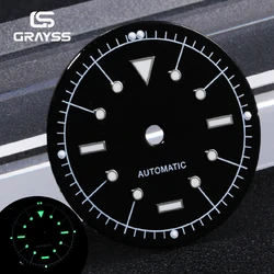 Nologo Wine - Red Enamel Dial with White Markings and C3 Lume for Watch Modification Accessories (Black)