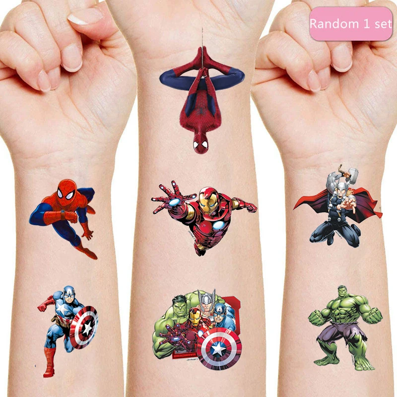 2 Sheet The Original Six Avengers Marvel Hero Removable Body Art Tattoo  Stickers Waterproof Temporary