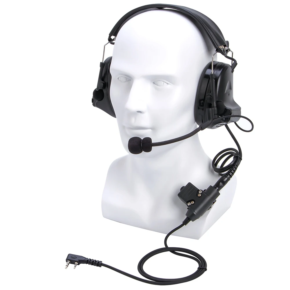 U94 PTT+black Tactical Headset and Noise Reduction Hearing Protection Shooting Headphone for Baofeng Kenwood HYT TYT Baofeng u94 ptt brown tactical headset and noise reduction hearing protection shooting headphone for baofeng kenwood hyt tyt baofeng