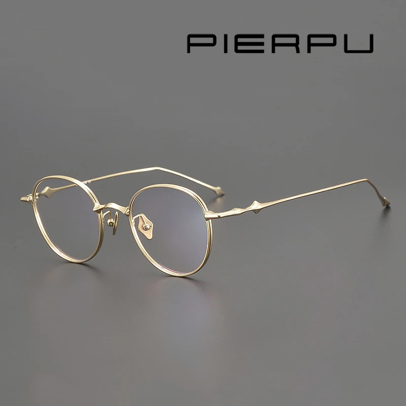 

2024 New Korea gentle Style EP Titanium Eyewear Retro Optical Glasses Round Frame For Men Women Prescription Myopia Eyeglasses