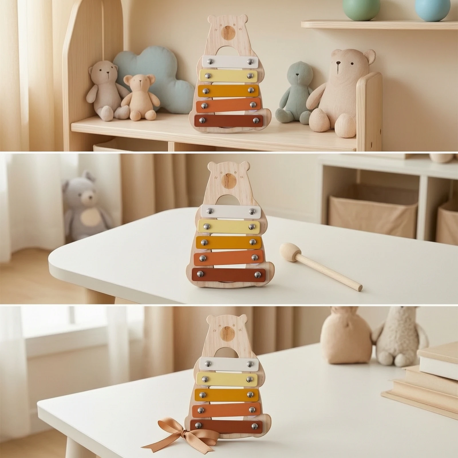 곰돌이 실로폰 교육용 실로폰, 망치 포함, 프탈레이트 안전, 용, 놀이방, 어린이집용