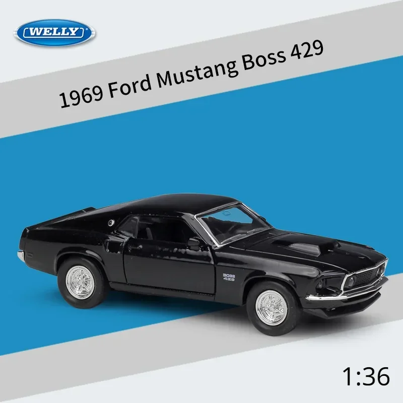 

WELLY 1:36 1969 Ford Mustang Boss 429 Supercar Alloy Car Model Diecasts & Toy Vehicles Collect Car Toy Boy Birthday gifts