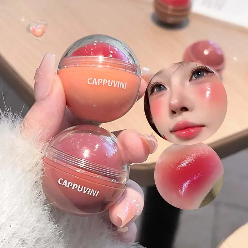 Blush Ball Cappuvini Vitality Juicy Natural Rosy Long-Lasting High Color Blusher Cream Face Makeup Rouge