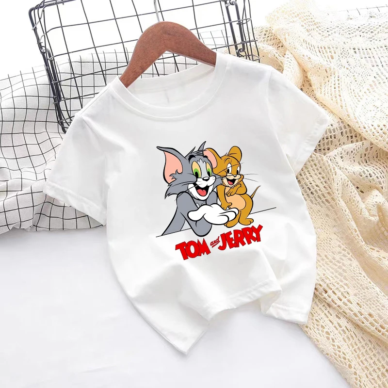 Children's Tom and Jerry Short Sleeve Casual Summer T-Shirt - Fashionable Birthday Gift