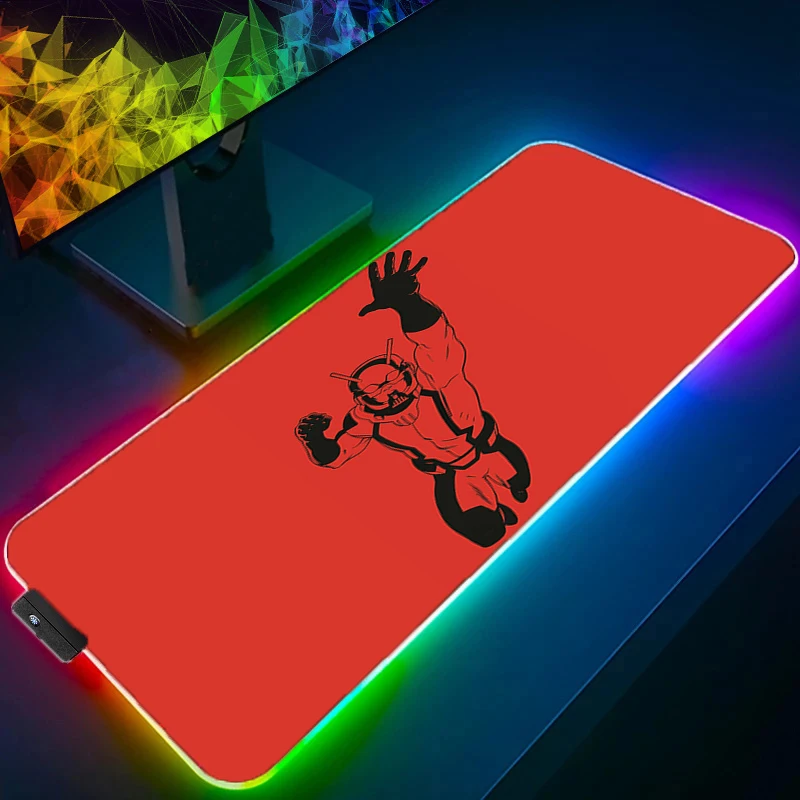 Office Accessories Ant Man RGB Gaming Mouse Pad Pc Gamer Desk Mat HD Picture With Backlight Mousepad Anime Custom LED Xxl Pads 9pcs set smart tv led backlight bar strip ms l1469 r72 50d04 020 13 for 50inchtv js d jp50eu 042e accessories repair replacement