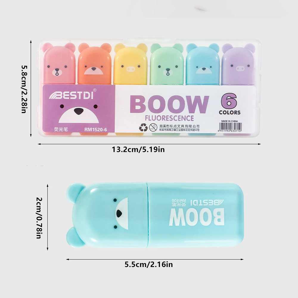 Fluorescent Pen 4/5/6 Color Set Punctuation Mini Fluorescent Pen Eye Protection Macaron Fluorescent Stroke Special Marking Highlighter Permanent