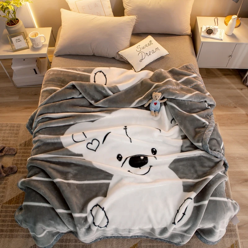 

Autumn and winter add thick black and white striped blanket 1.5M 1.8M bedding to keep warm blankets for beds king size blankets
