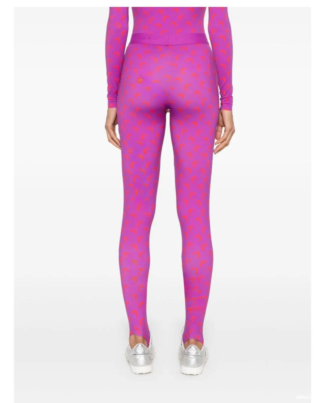 Tummy Control Leggings High Waisted Women Solid Color Stretchy Moon Print Ice Silk Retro Versatile Pants