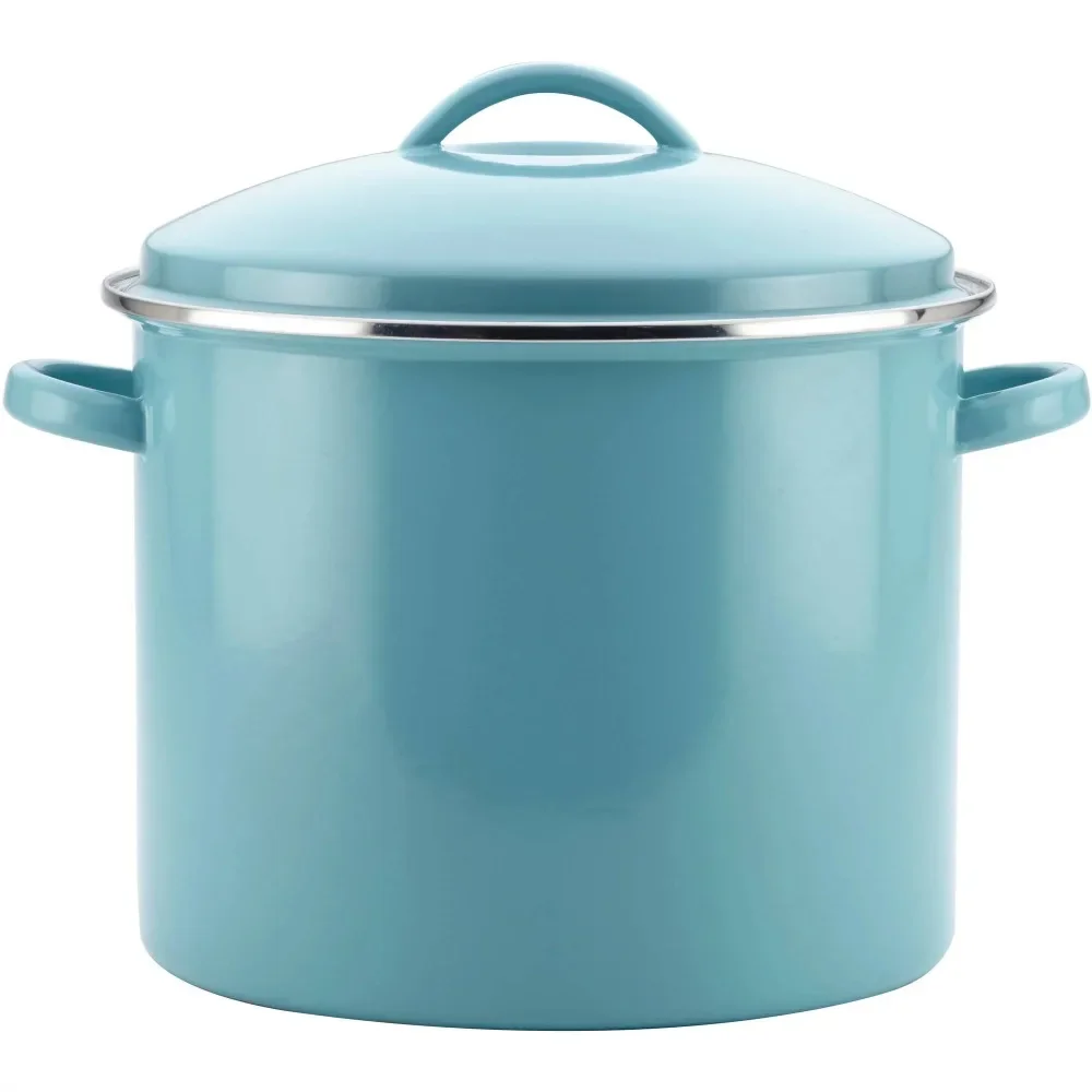 

Горшки для кухни, набор кухонной посуды, бесплатная доставка, эмалированный стальной индукционный горшок с крышкой, набор кастрюль для приготовления пищи 16 кварт, наборы кастрюль