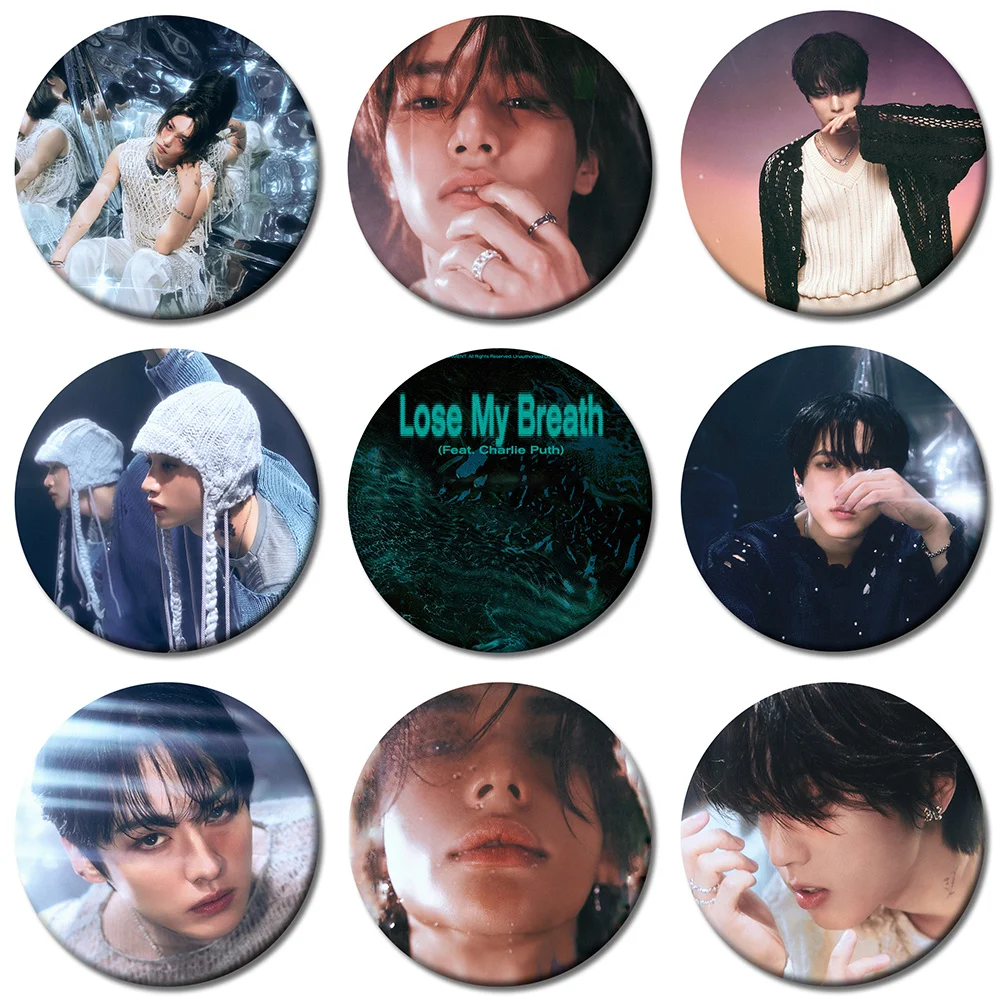 KPOP Stay Lose My Breath Badge Felix Brooch Hyunjin Pin Collection Badge for Backpack Clothes