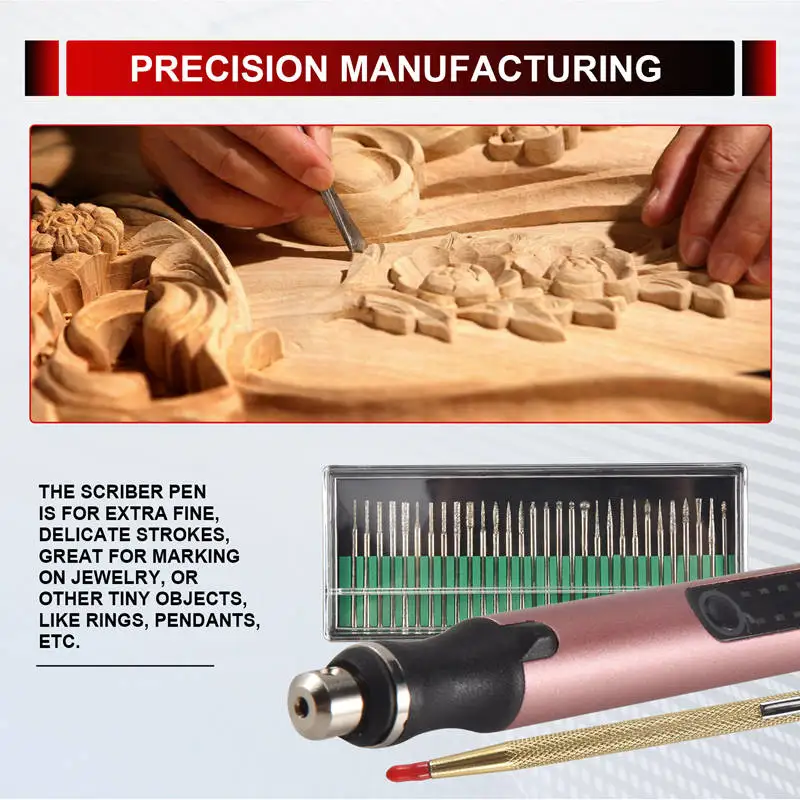 A74P-Rechargeable Cordless Mini Engraver Pen DIY Engraving Tool Kit For Metal Glass Plastic Wood Jewelry Stencils