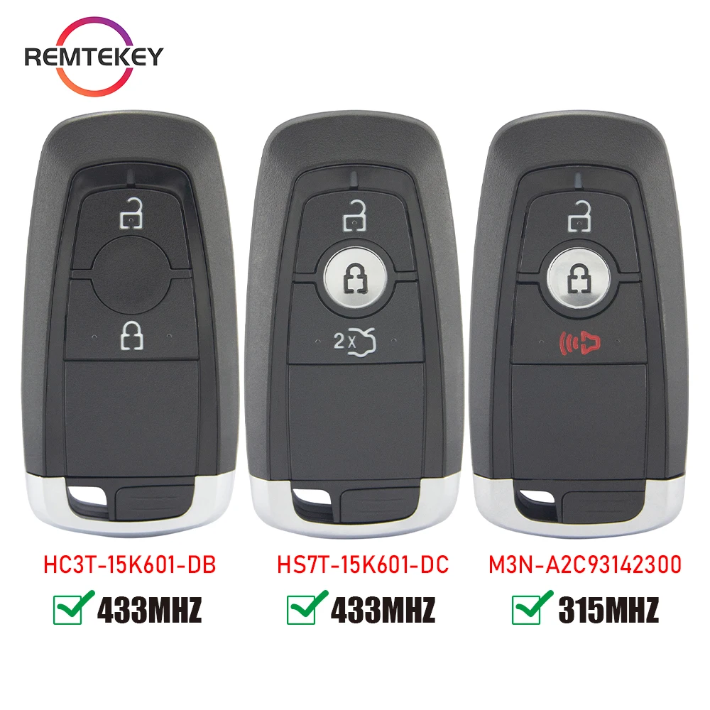 REMTEKEY Smart Car Key Fob Remote Control HC3T-15K601-DB/M3N-A2C93142300/HS7T-15K601-DC ID49 Chip Ford Ecosport Edge Explorer