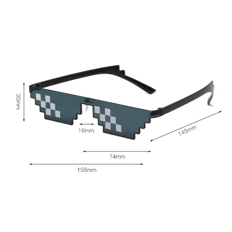 Mosaic Sunglasses For Mens Womens Pixel Black Retro Gamer Robot Sunglasses Cool Party Vintage Shades Eyewear Funny Sunglasses Vintage Sunglasses
