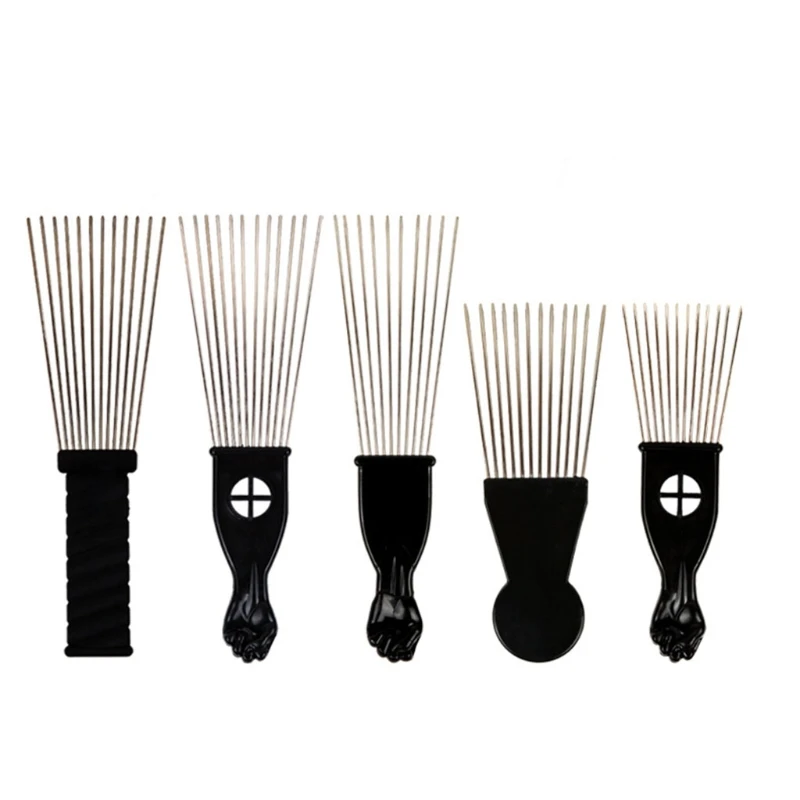 

Metal Wide Tooth Afro Pick for Curly Hair Lift Picks Comb Tool Wig Braid Styling Tool for Men Women