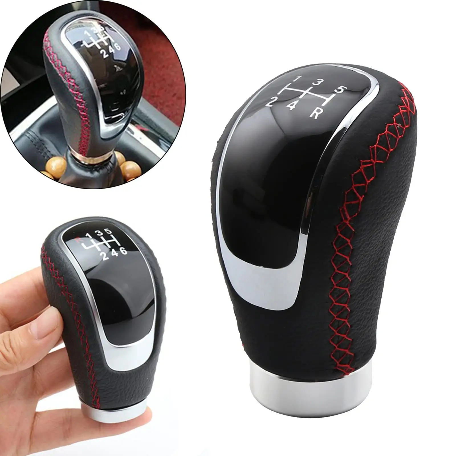 5 Speed Manual Car Gear Knob Boot Stick Lever For Automatic Manual Cars  Billet Aluminum Auto Accessories