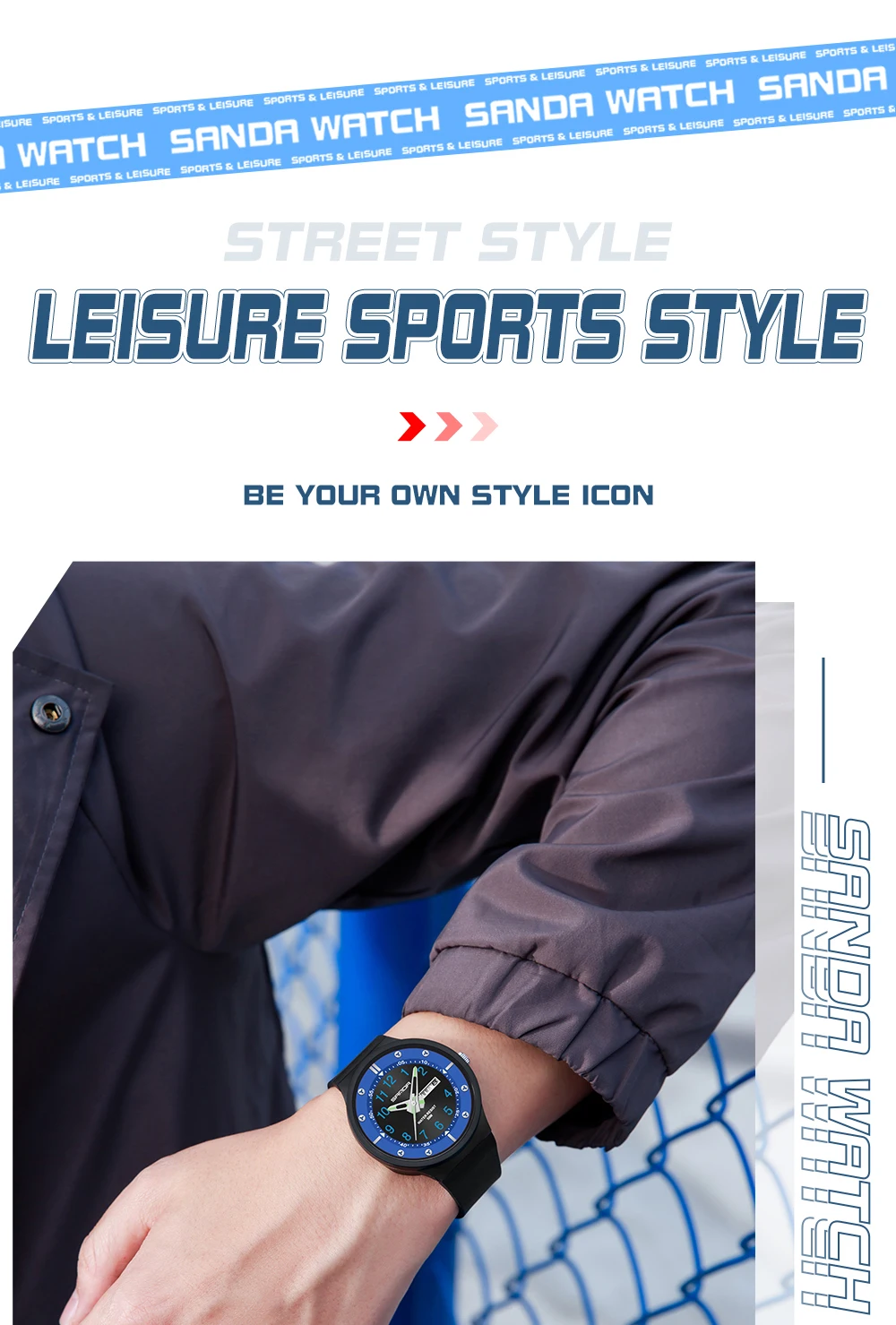 New 2023 Top Men's Watches Youth Fluorescent Fashion Trend Outdoor Waterproof Sanda 9012 Calendar Quartz Watch