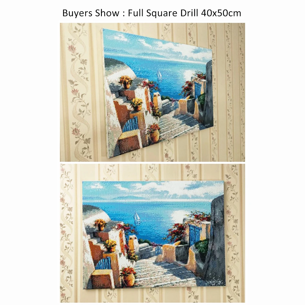 5D DIY Diamond Painting Town Craft Kit Diamond Embroidery Seaside Landscape Mosaic House Handmade Gift Wall Decoration diamond painting