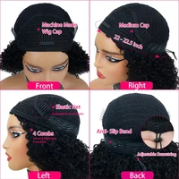 Demi-perruque bouclée profonde cheveux humains sans colle perruque cheveux humains prêt à porter 3 en 1 demi-perruque cordon Jerry bouclés demi-perruque sans colle 4