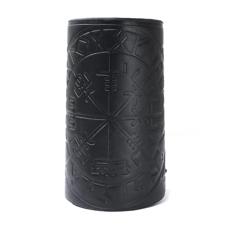 Toten Design Nordic Viking Odin Compass Bangles for Man Riding Protective Gear Embossed Wide Leather Wristband Punk Jewelry bangle bracelet leather bracelets leather bracelet