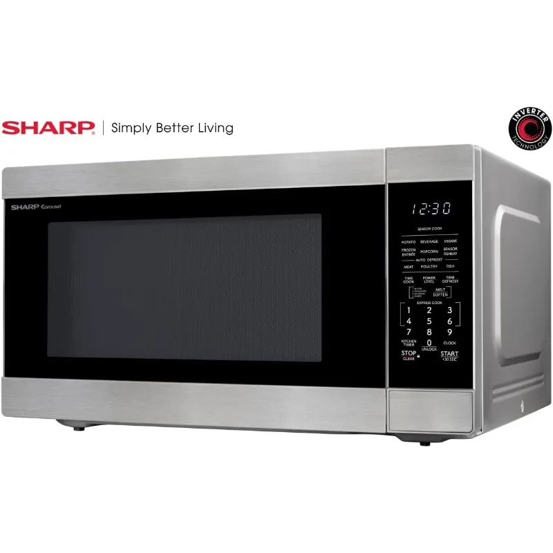 Microwave Oven with Removable 16.5" Turntable, Cubic Feet, 1200W Countertop Microwave, 2.2 Cubic Feet, Stainless Steel 3
