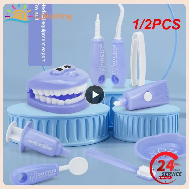 

1/2PCS Children's Oral Toys Dentists Nurses Simulated Dentists Sets Of Household Medica Toys 9-piece Sets Of Family Toys Fun