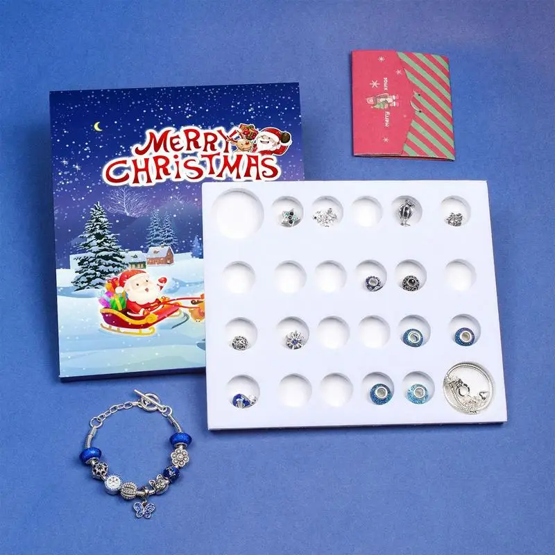 Christmas Charm Bracelet Advent Calendar Christmas Calendar Gift Boxes Themed Wedding Party Favors For Kids Children christmas countdown calendar christmas advent calendar