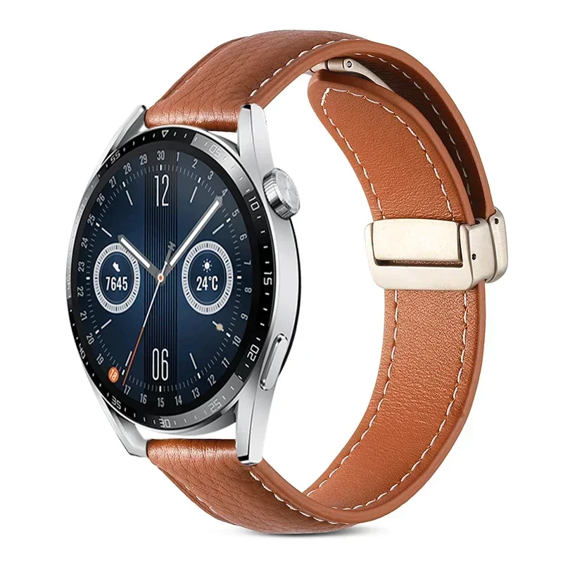 Magnetic Leather Bracelet - 22mm Premium Smartwatch Band