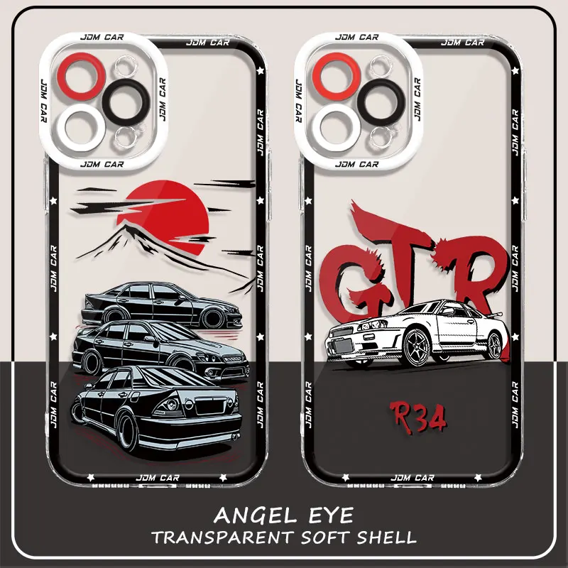 Custodia Per Auto Giapponese Jdm Drift Per Iphone 12 Pro Se Xr 7 8 13 Mini Xs Max 15 Plus 14 Pro Max 11 Tpu Cover Trasparente Soft Funda