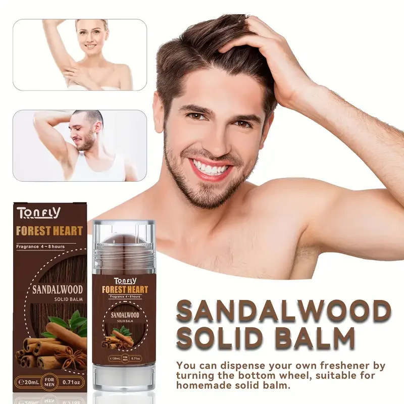 عصا عطر صلبة من خشب الصندل للرجال خالية من الكحول،...