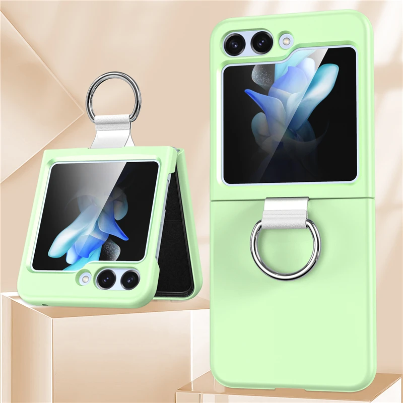 Fashion Phone Case With Ring And Silk Lanyard For Galaxy Z Flip_voghion.com
