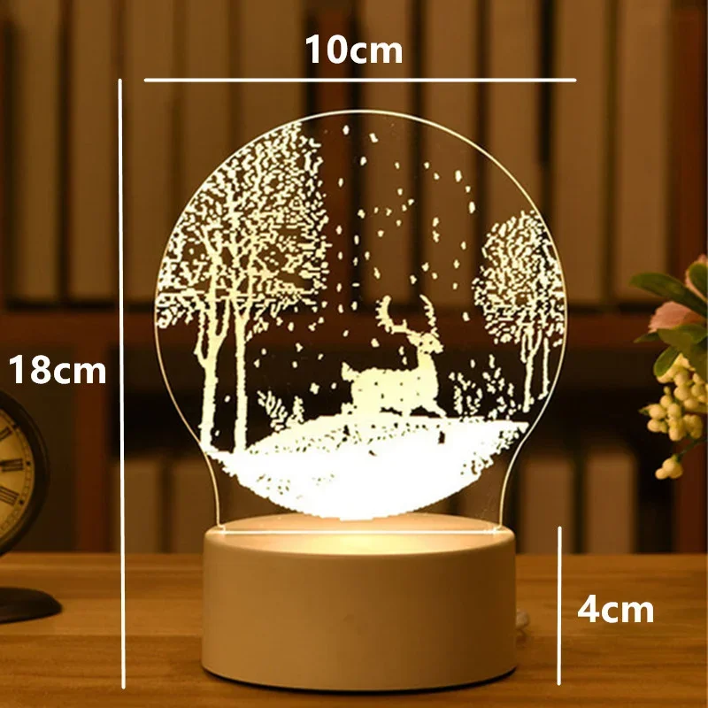3D 시각적 환상 야간 조명 시각적 창의적 LED 책상 램프 USB 전원으로 변경