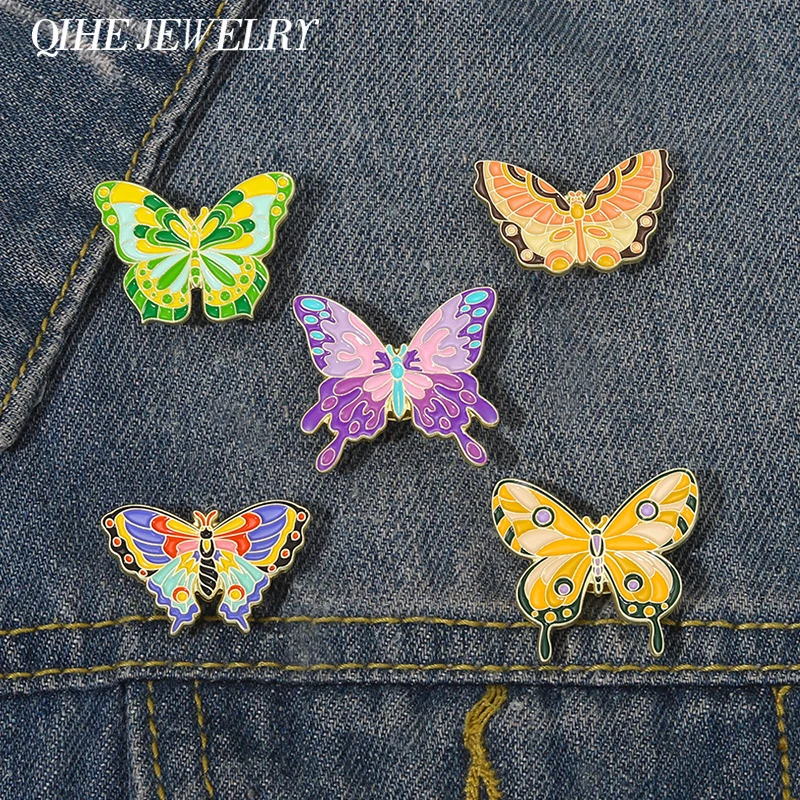Cute Butterfly Enamel Pins - Set Of 3 Fashion Brooches For Jackets, Bags & Hats - View #5
