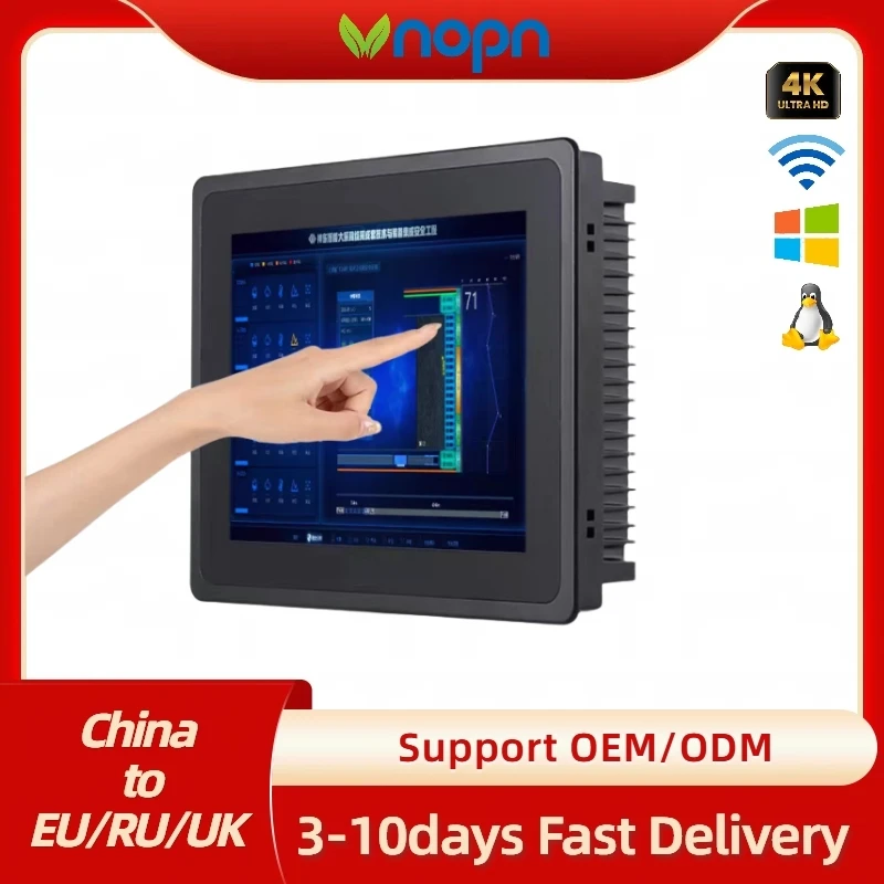 IP65 10,4 дюймовый антивандальный Win7/8/10 Linux Все в одном сенсорный экран Встроенная промышленная панель ПК